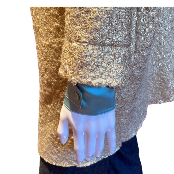 EYE DOLL Open front, metallic textured golden wheat colored jacket, S/M, EUC - Picture 4 of 11